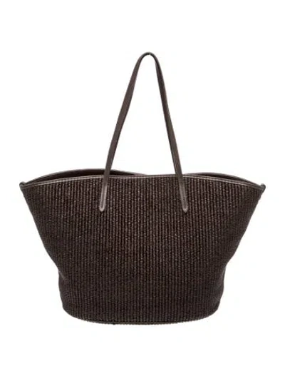 Pre-owned Brunello Cucinelli Raffia Tote In Brown