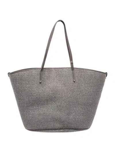 Pre-owned Brunello Cucinelli Raffia Tote In Gray