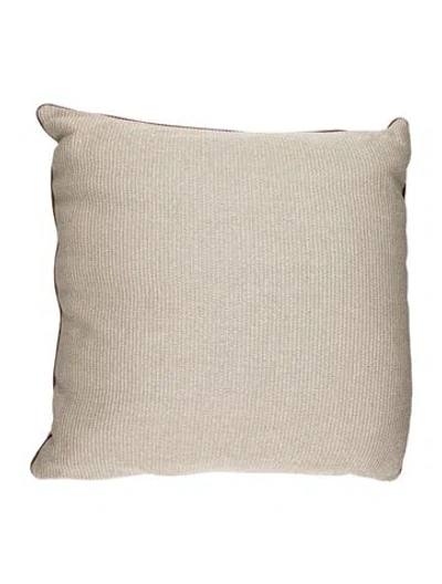 Pre-owned Brunello Cucinelli Raffia-effect Throw Pillow In Neutrals