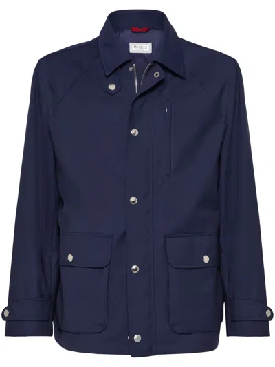 Brunello Cucinelli Raglan-sleeve Field Jacket In Blue