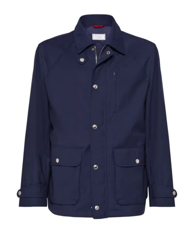 Brunello Cucinelli Raglan-sleeve Field Jacket In Blue