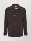 Brunello Cucinelli Cotton Water-resistant Field Jacket In Brown