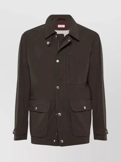 BRUNELLO CUCINELLI RAGLAN SLEEVE JACKET ZIP POCKET
