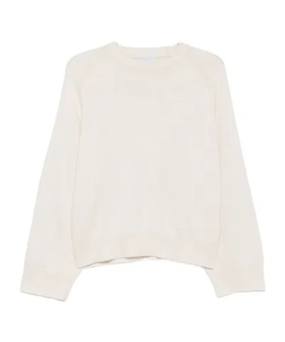 Brunello Cucinelli Raglan-sleeve Ribbed-trim Sweater In Neutral