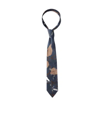 Brunello Cucinelli Ramage Abstract-print Silk Tie In Multi