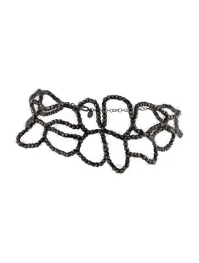 Pre-owned Brunello Cucinelli Ramage Beaded Mohair Choker Necklace, 16.5" In Multi