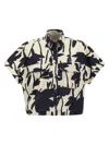 Brunello Cucinelli Ramage Print Cotton Poplin Shirt With Jewellery In Panama/blu