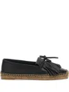 Brunello Cucinelli Black Fringed Espadrilles In Black