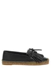 Brunello Cucinelli Black Fringed Espadrilles In Black