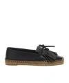 Brunello Cucinelli Black Fringed Espadrilles In Black