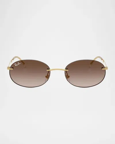 Brunello Cucinelli Rb3767 54mm Oval Sunglasses In Multi