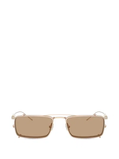 Brunello Cucinelli Rectangle-frame Glasses In Gold