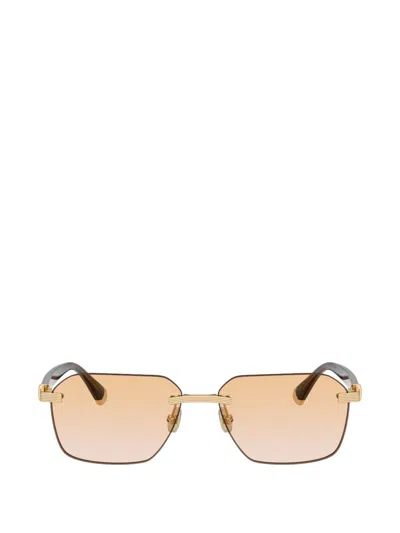 Brunello Cucinelli Rectangle-frame Sunglasses In Brown