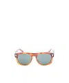 Brunello Cucinelli Rectangular Acetate Sunglasses In Brown