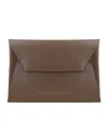 Brunello Cucinelli Duo Foldover Top Clutch Bag In Brown