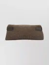 Brunello Cucinelli Rectangular Crocodile Pattern Suede Clutch Bag