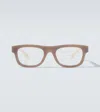 Brunello Cucinelli Rectangular Glasses In Brown