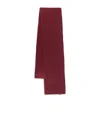 Brunello Cucinelli Ribbed Cashmere Scarf Contrast Trim In Red