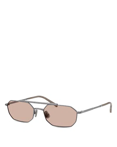 Brunello Cucinelli Rectangular Sunglasses, 53mm In Yellow
