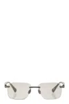 Brunello Cucinelli Men Rectangular Titanium Sunglasses In Silver