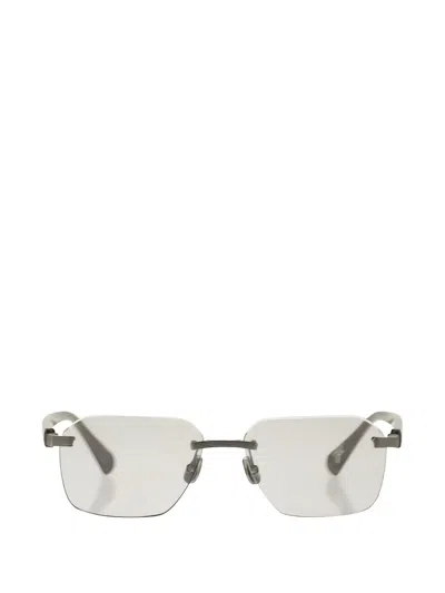 Brunello Cucinelli Rectangular-frame Sunglasses In Gray