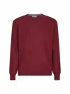 Brunello Cucinelli Red Cashmere Crewneck Sweater In Brown