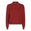 Brunello Cucinelli Ribbed Cotton Knit Polo Shirt In Red