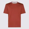 BRUNELLO CUCINELLI RED COTTON T-SHIRT