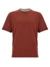 BRUNELLO CUCINELLI RED LAYERED T-SHIRT