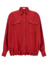 Brunello Cucinelli Red Oversized Solid Shirt In Red