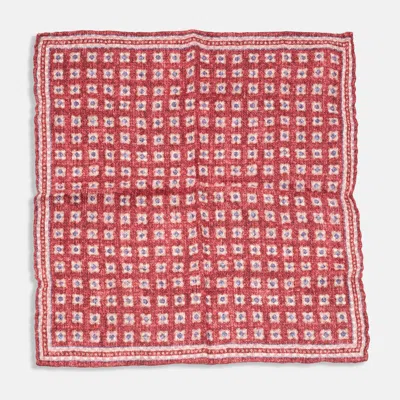 Pre-owned Brunello Cucinelli Red Printed Linen Blend Handkerchief
