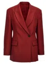 Brunello Cucinelli Double-breasted Wool Blazer In Brown