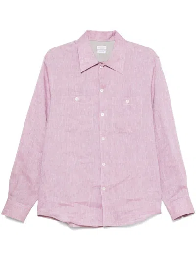 BRUNELLO CUCINELLI RED SLUB TEXTURE SHIRT