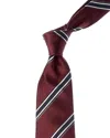 Brunello Cucinelli Red Stripe Silk-blend Tie In Red