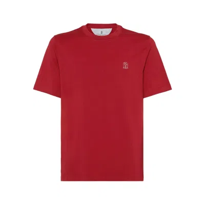 BRUNELLO CUCINELLI BRUNELLO CUCINELLI RED T-SHIRTS & VESTS - T-SHIRTS MEN