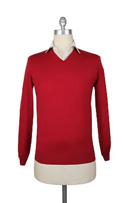 Pre-owned Brunello Cucinelli Red Wool Blend V-neck Sweater - (bc819233)
