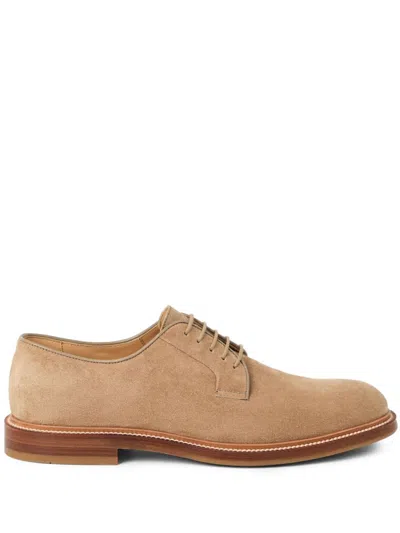 Brunello Cucinelli Refined Brown Suede Flat Shoes