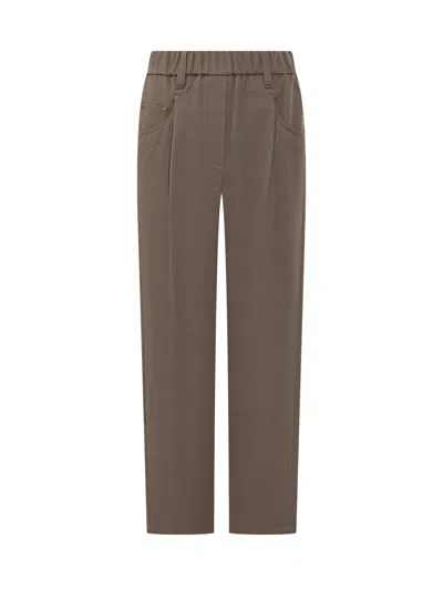 Brunello Cucinelli Refined Casual Trousers For Fall 2025 In Blue