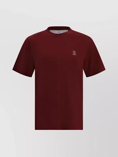 Brunello Cucinelli Refined Logoed Crew Neck T-shirt In Brown