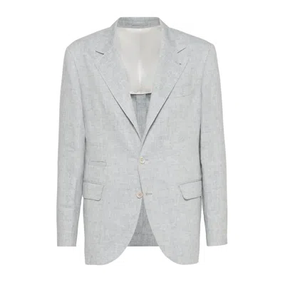 Brunello Cucinelli Refined Suit Jacket In Gray