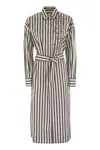 Brunello Cucinelli Women's Striped Midi Dress In Multicolor