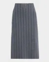 Brunello Cucinelli Regimental Paillette Fleece Midi Skirt