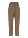 Brunello Cucinelli Brown Linen Blend Trousers
