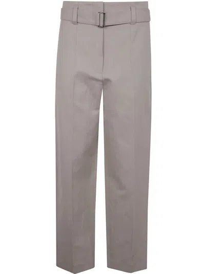 Brunello Cucinelli Regular Belt Trousers In Beige