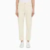 BRUNELLO CUCINELLI BRUNELLO CUCINELLI REGULAR ECRU COTTON TROUSERS WOMEN