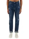 Brunello Cucinelli Distressed Denim Jeans Tears In Navy