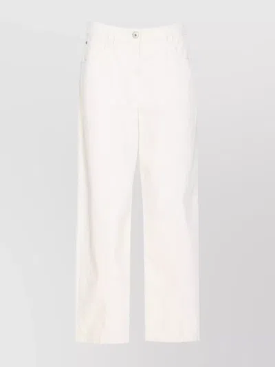 Brunello Cucinelli Regular Fit Trousers Rivet Accents In White