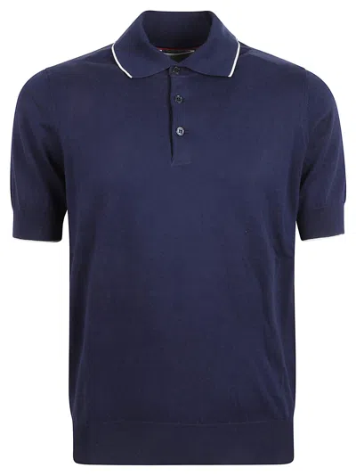 Brunello Cucinelli Regular Plain Polo Shirt In Galassia
