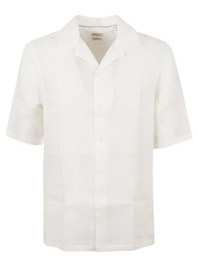 Brunello Cucinelli Regular Plain Shirt In White/natural