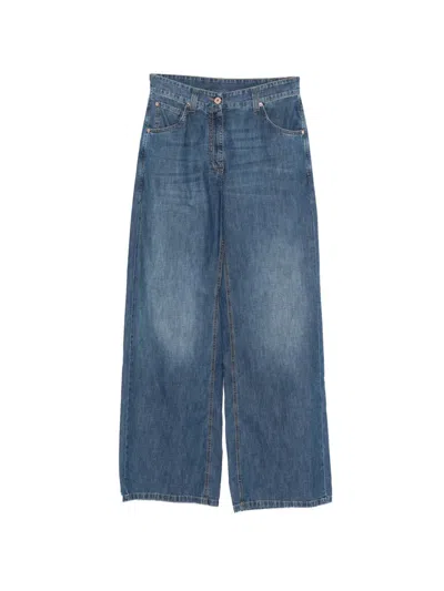 Brunello Cucinelli Relax Fit Denim Trousers In Blue